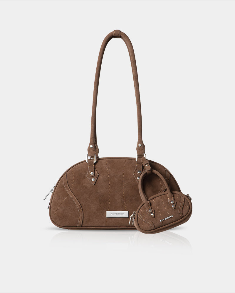 Binding Bowling Shoulder Bag Brown