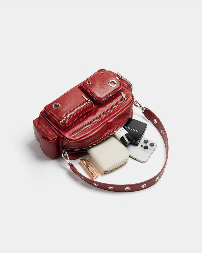 Urban Heavy Metal Crossbody Bag Red