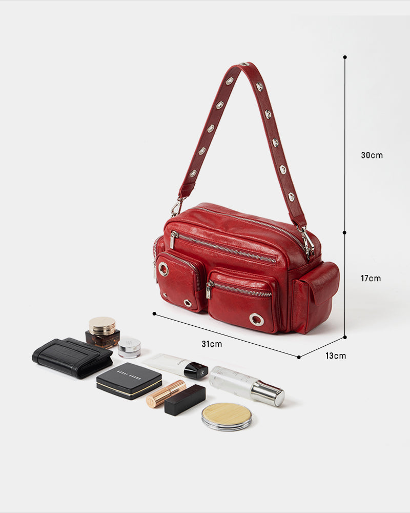 Urban Heavy Metal Crossbody Bag Red