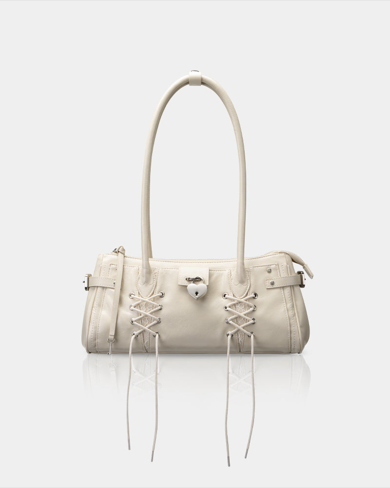 Binding Strap Shoulder Bag Beige