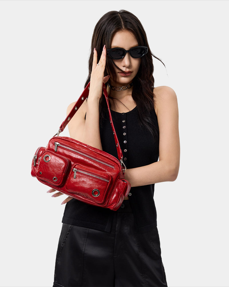 Urban Heavy Metal Crossbody Bag Red