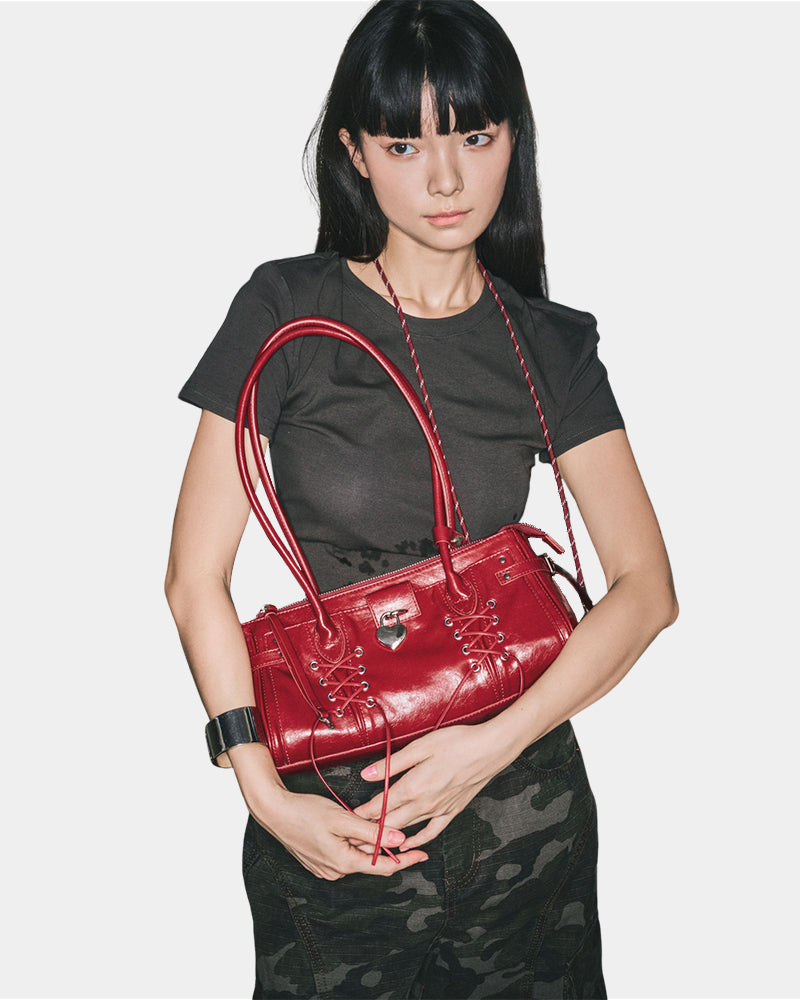 Binding Strap Shoulder Bag Red