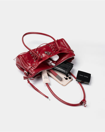 Binding Strap Shoulder Bag Red