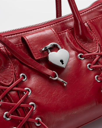 Binding Strap Shoulder Bag Red