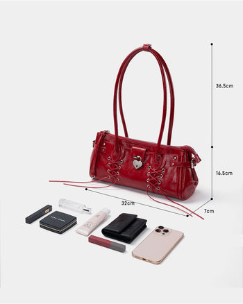 Binding Strap Shoulder Bag Red